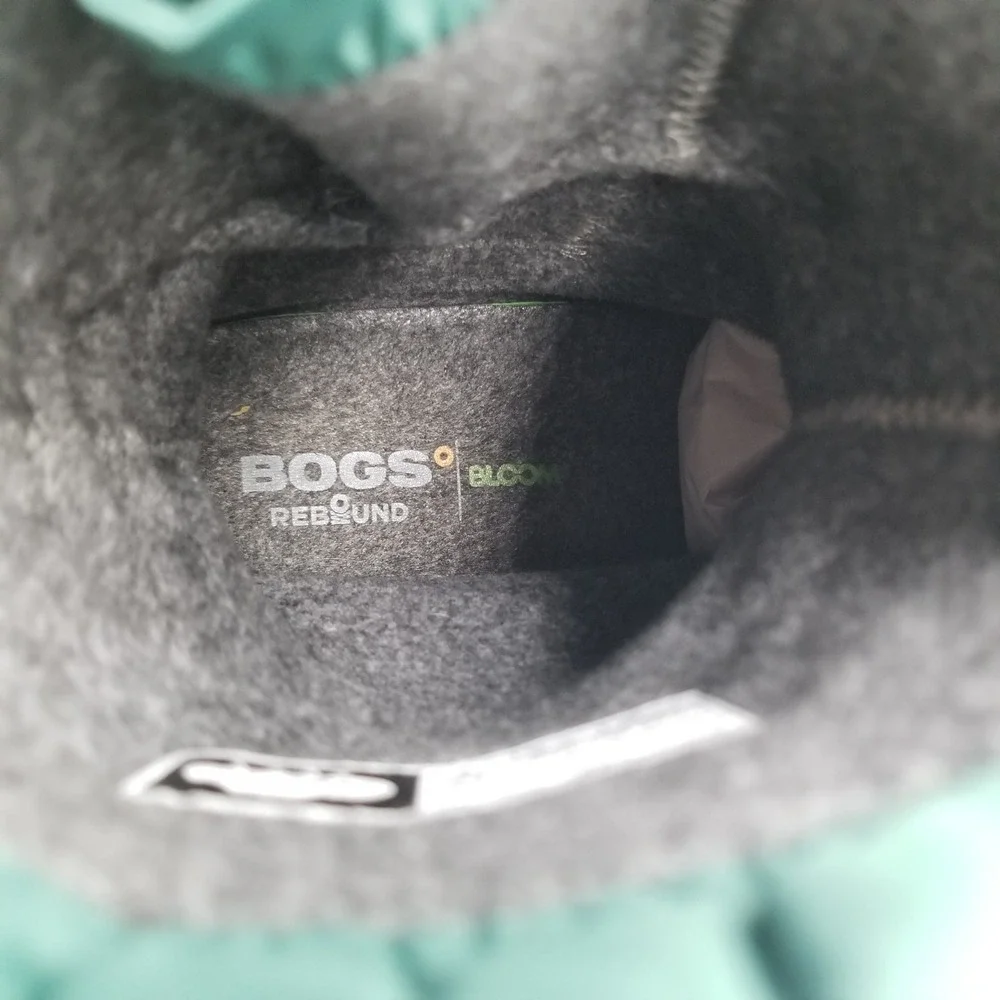 Bogs Snowday II Mid Boots Womens 9 Green Quilted‎ Waterproof Winter Zip